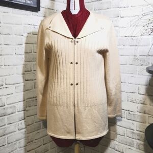 San Remo Zip Up Beige Sweater